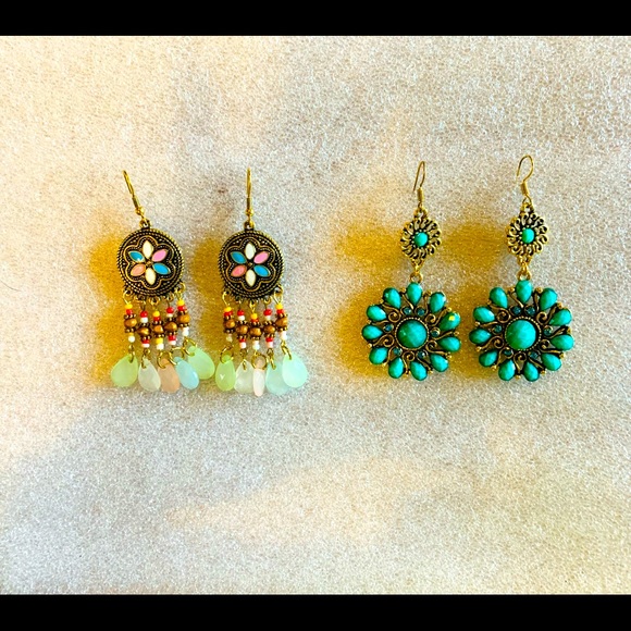 Set of Bohemian earrings - Picture 1 of 2